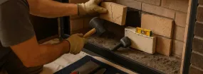 Cracked Fireplace Bricks Repair Running Bear, Euless